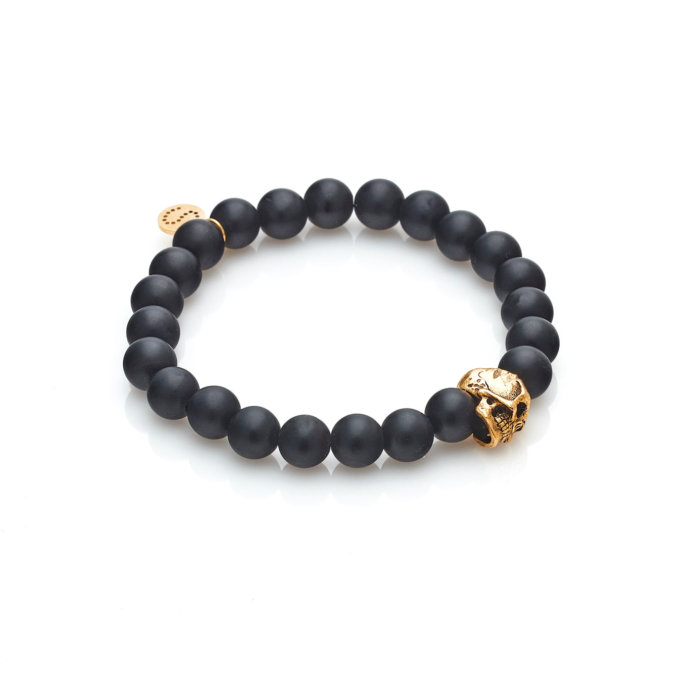 Silk & Steel Men's Bracelet Black onyx Skulduggery