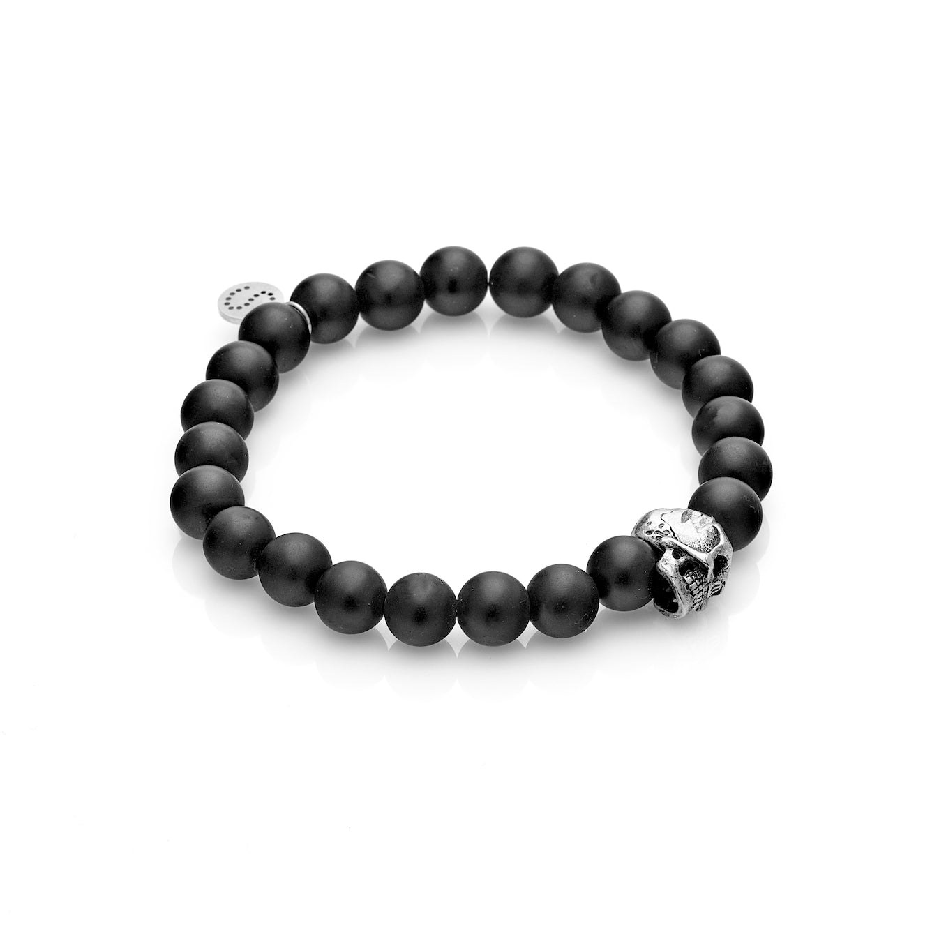 Silk & Steel Men's Bracelet Black onyx Skulduggery