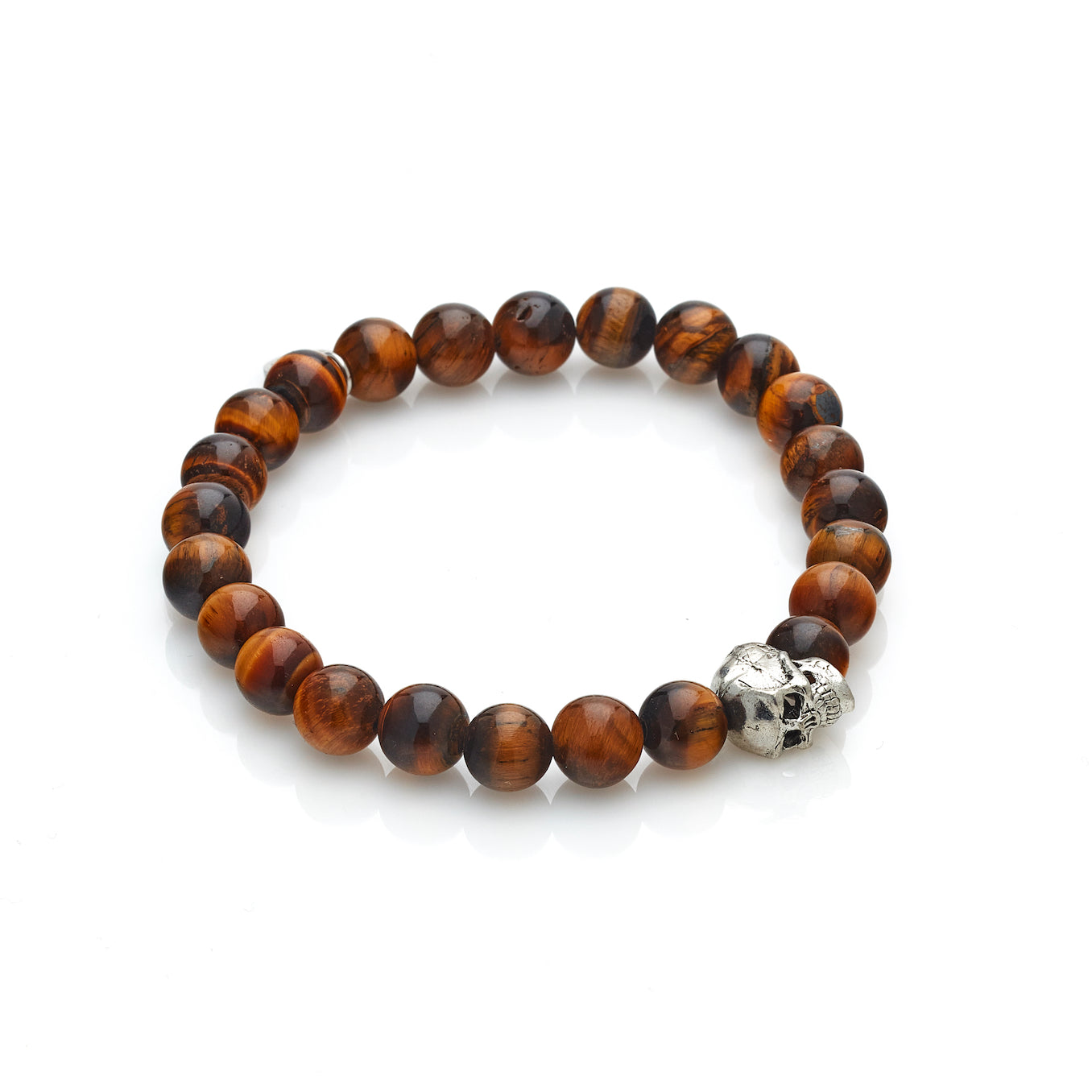 Silk & Steel Men's Bracelet Tigers Eye Skulduggery