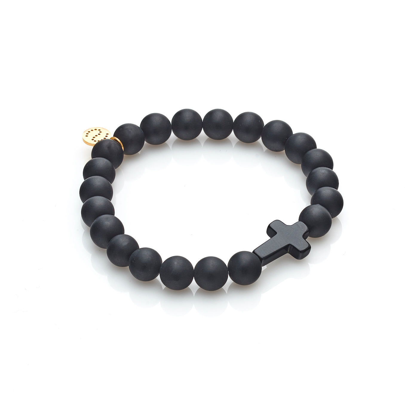 Silk & Steel Men's Bracelet Black onyx Triumph cross