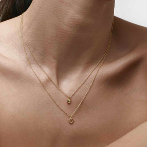 Silk & Steel Jewellery Superfine Mini Cutout Heart Necklace Gold
