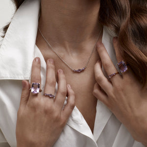 Silk & Steel Jewellery Theia Ring Brazilian Amethyst + Gold