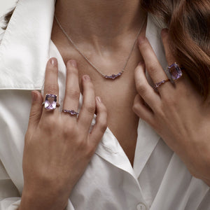Silk & Steel Jewellery Theia Ring Brazilian Amethyst + Silver