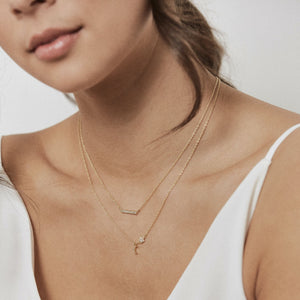 Silk & Steel Jewellery Superfine Celestial Star and Moon necklace white topaz silver  Edit alt text