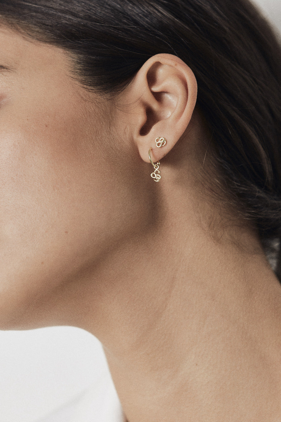 Silk & Steel Superfine Talisman Petite Serpent Hoops Gold