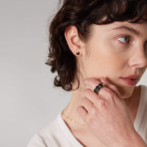 Silk & Steel Eternity Ring Black Spinel + Gold