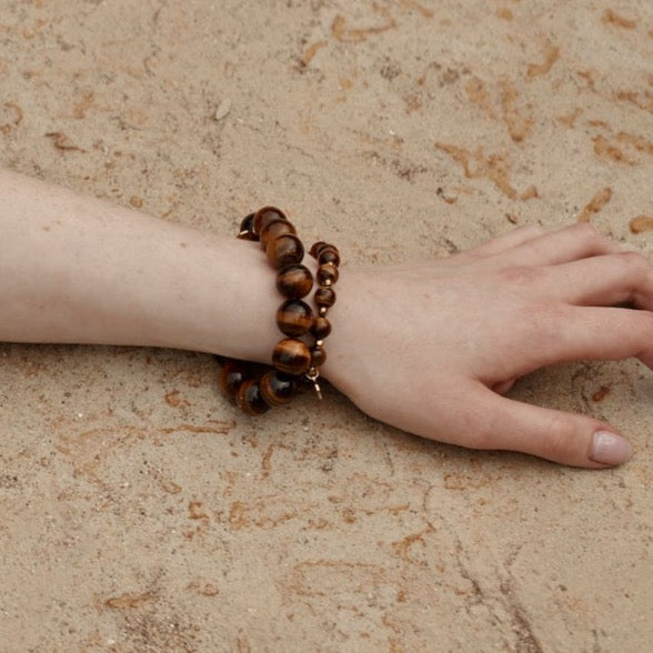 Silk & Steel Jewellery Aurora Bracelet Tiger's Eye + Gold