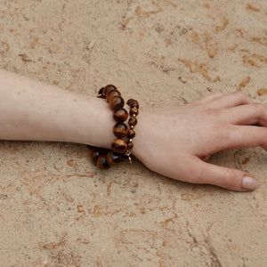 Silk & Steel Jewellery Aurora Bracelet Tiger's Eye + Gold