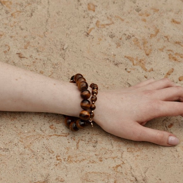 Luna Bracelet Tiger's Eye + Gold