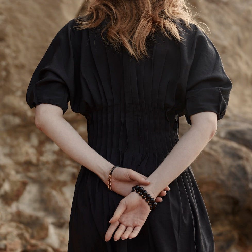 Silk & Steel Jewellery Party At The Front Bracelet - Black Onyx + Gold