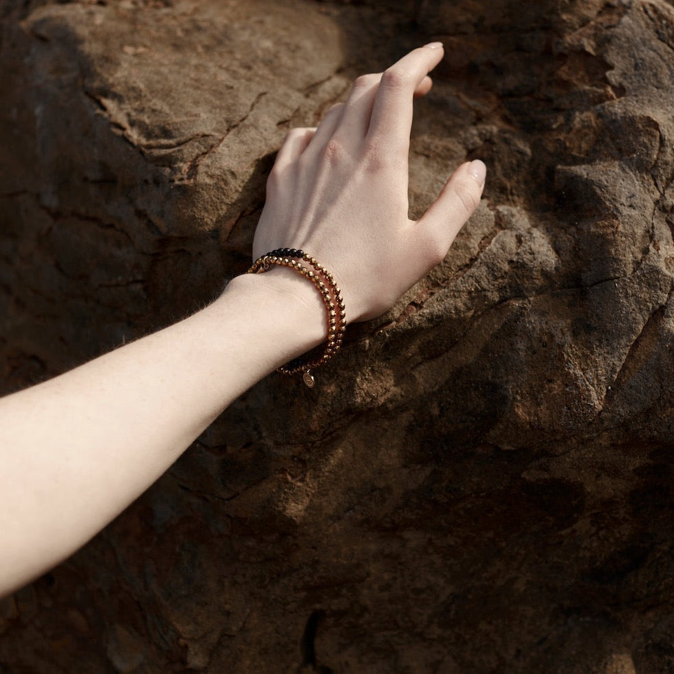 Silk & Steel Jewellery Party At The Front Bracelet - Black Onyx + Silver