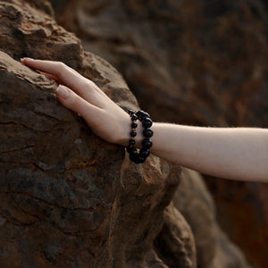 Silk & Steel Jewellery Luna Bracelet Black Onyx + Silver