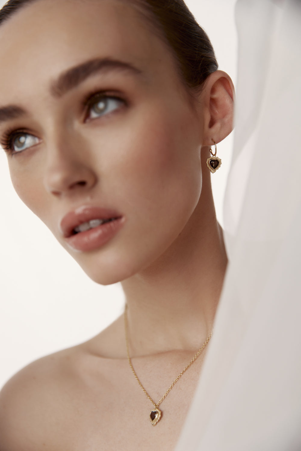 Silk & Steel Jewellery Amour Necklace Smokey Quartz + Gold