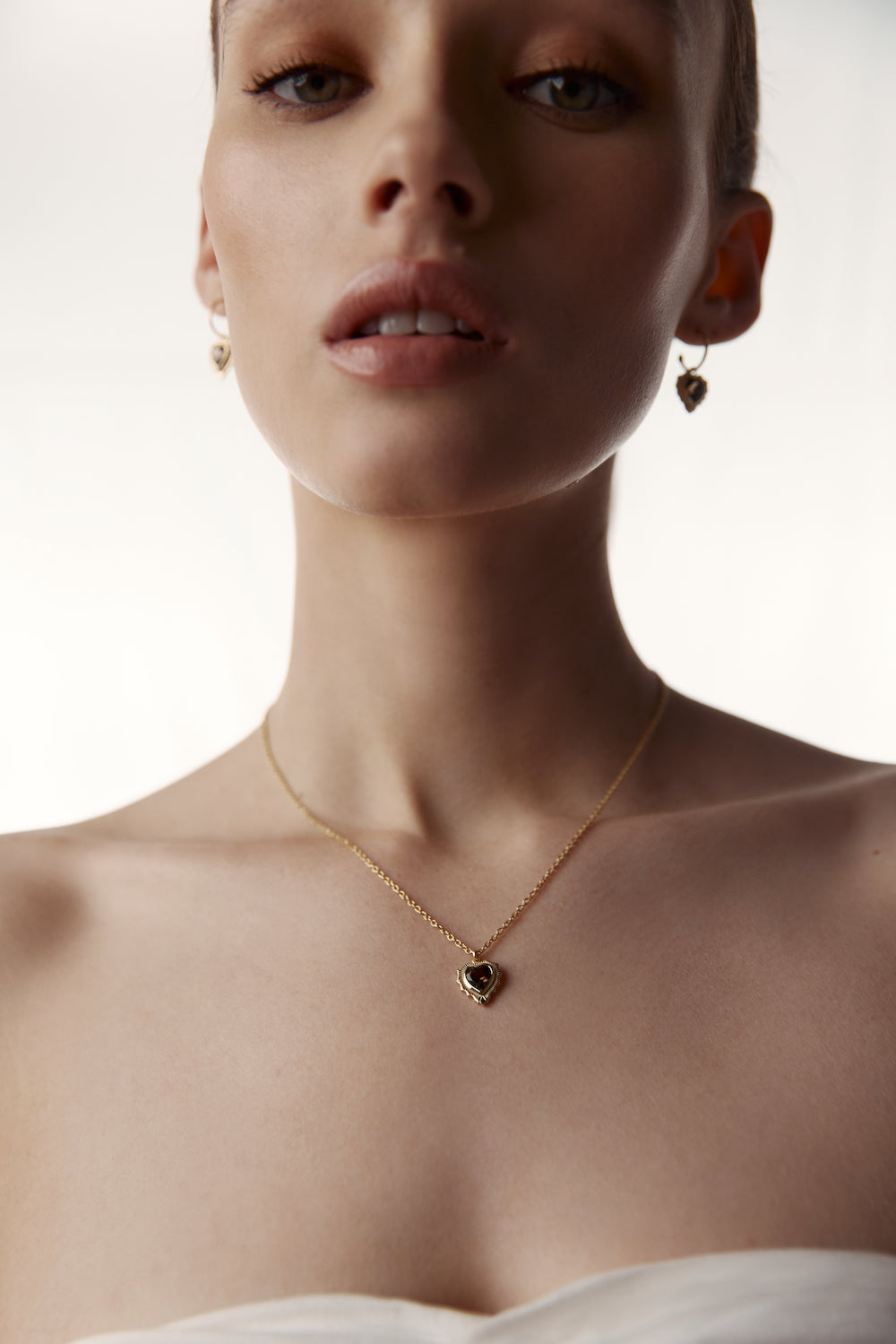 Silk & Steel Jewellery Amour Necklace Smokey Quartz + Silver
