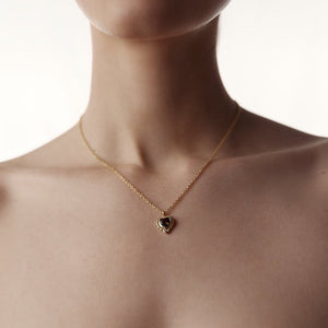 Silk & Steel Jewellery Amour Necklace Smokey Quartz + Gold