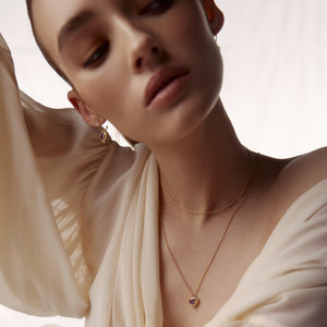 Silk & Steel Jewellery Amour Necklace Set Brazilian Amethyst + Silver