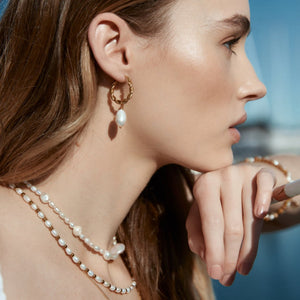 Silk & Steel Jewellery Amalfi Necklace Pearl + Silver