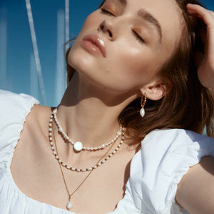 Silk & Steel Jewellery Bella Choker Pearl + Gold