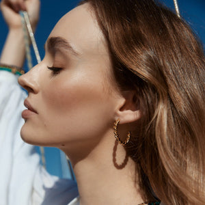 Silk & Steel Jewellery Rosa Hoop Earrings - Silver