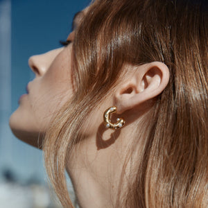 Palermo / Hoop Earrings / Pearl + Gold