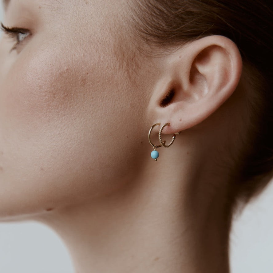 Silk & Steel Jewellery Superfine Mini Rope Hoops Gold