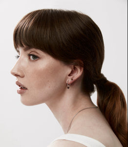 Silk & Steel Jewellery Mini Tiger's Eye Hoops Silver