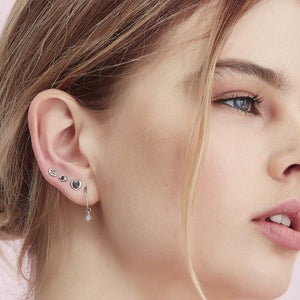 Silk & Steel Jewellery Superfine Keepsake Gold and Blue Topaz Hoop earrings
