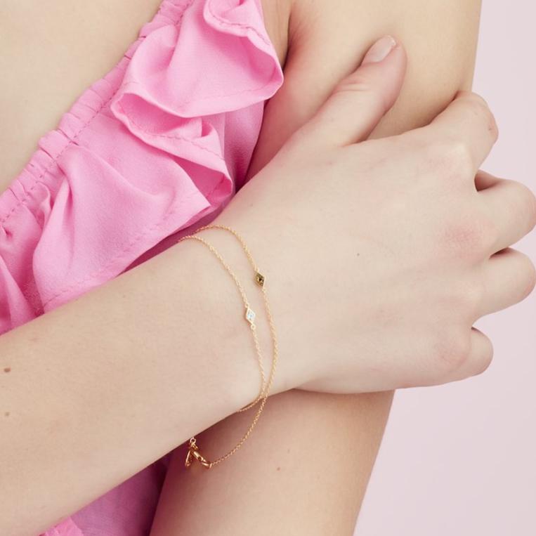 Silk & Steel Jewellery Gold Sterling Silver Keepsake blue topaz bracelet