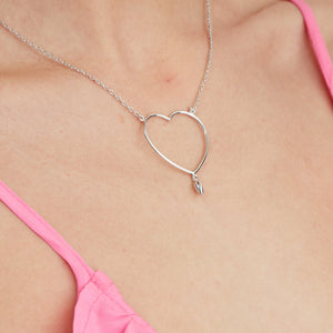 Valentine Silk & Steel Jewellery Lover Heart Necklace Gold