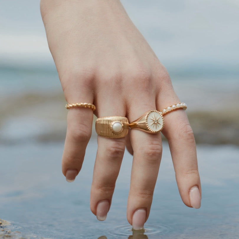 Silk & Steel Jewellery Rope Ring Gold