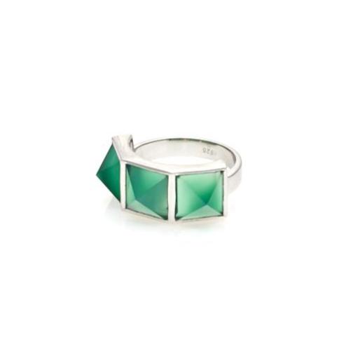 Rock Glam Ring Green Onyx + Silver