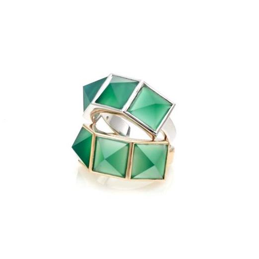 Rock Glam Ring Green Onyx + Silver
