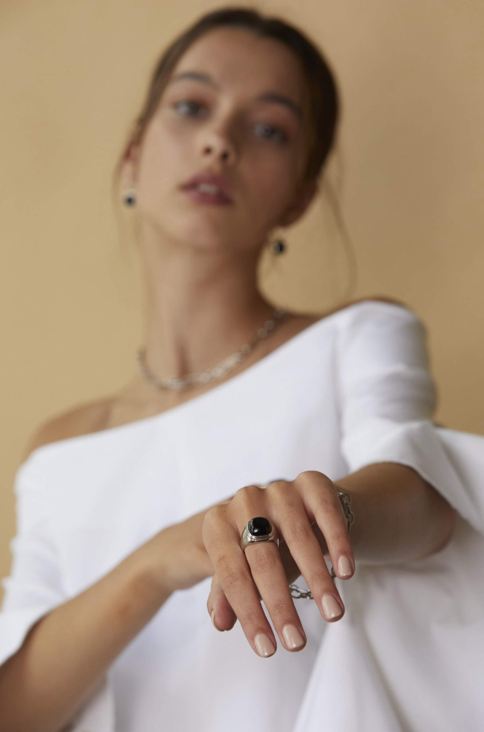 Silk & Steel Heritage Signet Ring Black Onyx + Silver