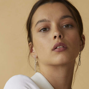 Silk & Steel Estate Drop Earrings Silver