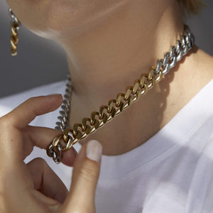 Silk & Steel x Storm Collab Two-Tone Revival curb chain Necklace