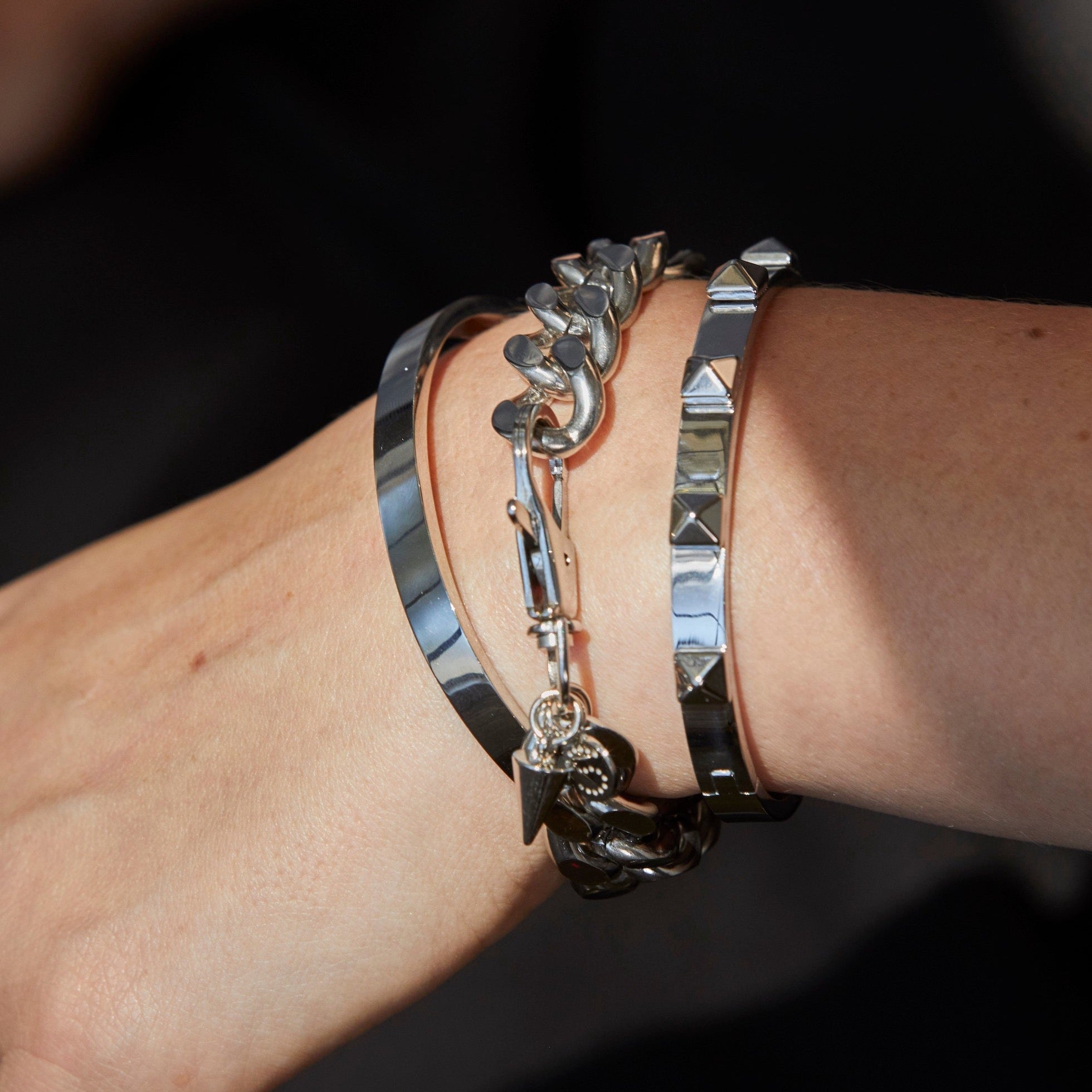 Silk & Steel Jewellery Rock Glam Bangle Silver