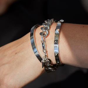 Silk & Steel Rock Glam Bangle Stainless Steel Silver