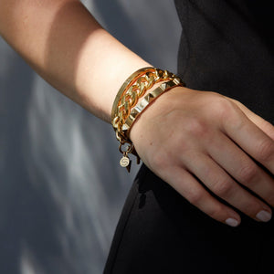 Silk & Steel Jewellery Rock Glam Bangle Gold