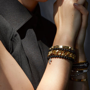 Silk & Steel Rock Glam Bangle Stainless Steel Gold