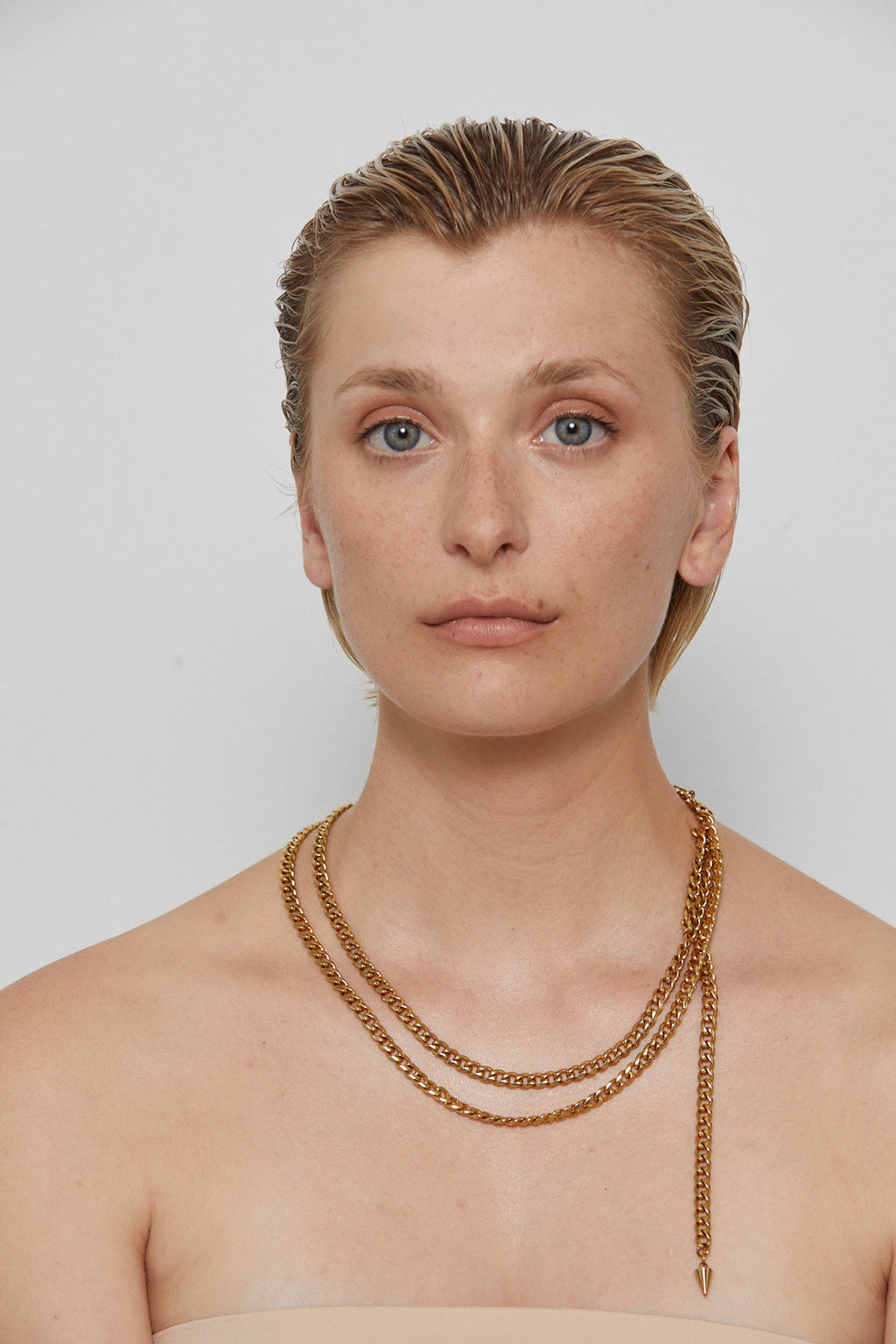 Silk & Steel Jewellery Assigned To Danger necklace gold stainless steel curb chain