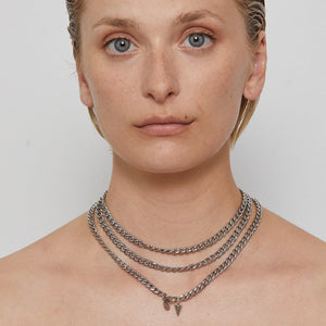Silk & Steel Jewellery Assigned To Danger necklace stainless steel curb chain
