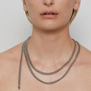 Silk & Steel Jewellery Assigned To Danger necklace stainless steel curb chain