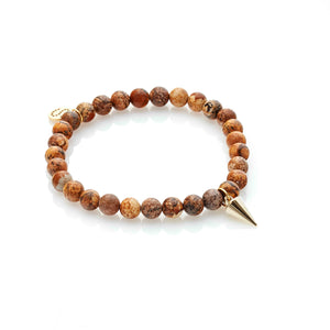 Silk & Steel All For One picture Jasper gold and spike bracelet