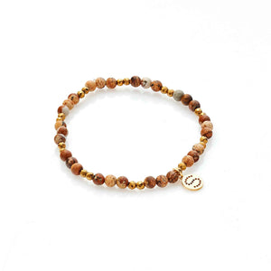 Silk & Steel Sequence Bracelet Picture Jasper and  Gold Hematite