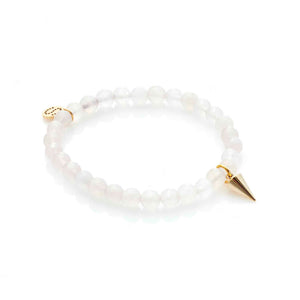 Silk & Steel Love Hate rose quartz and spike bracelet 