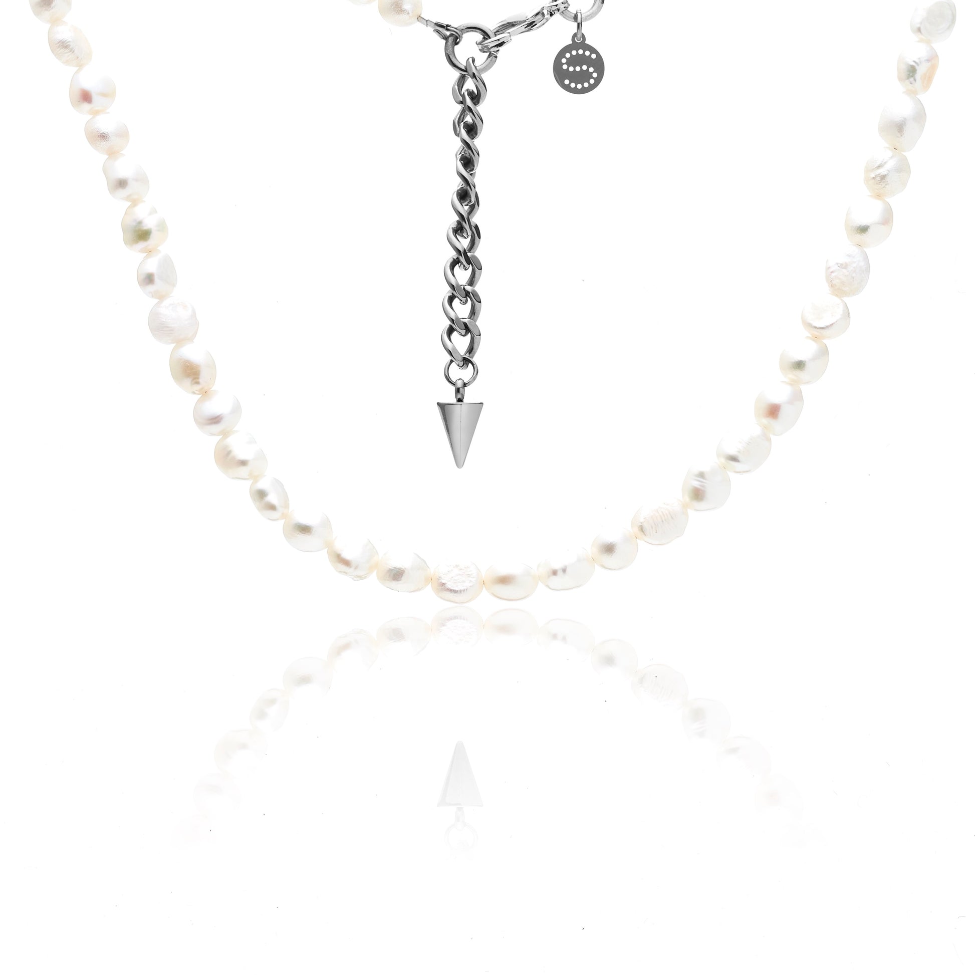 Silk & Steel Baroque Pearl Choker Necklace
