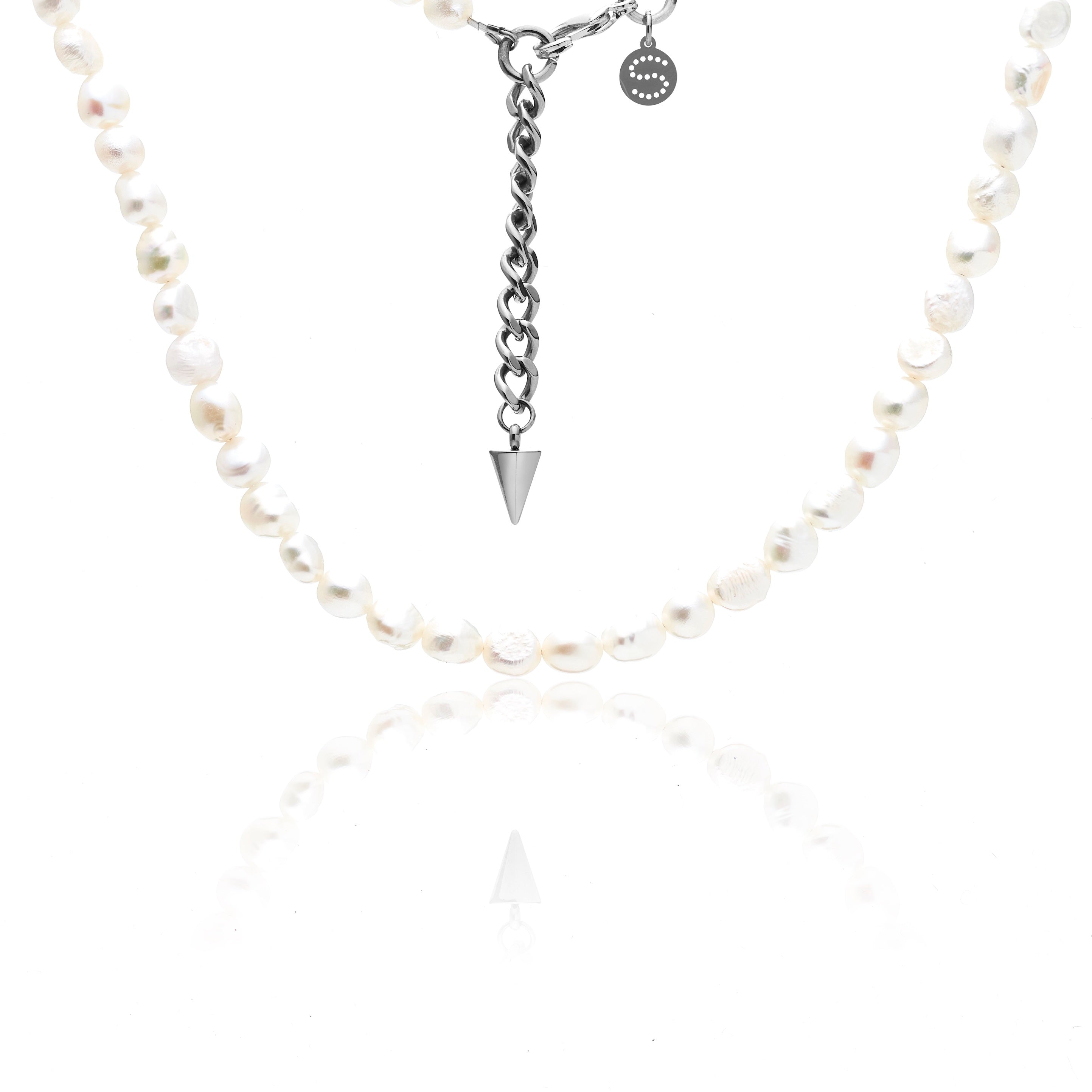 Silk & Steel Baroque Pearl Choker Necklace