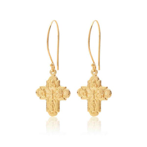 Silk & Steel Super Cross earrings gold