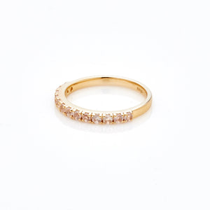 Silk & Steel Eternity Ring Rose Quartz + Gold