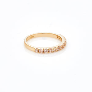 Silk & Steel Eternity Ring Rose Quartz + Gold